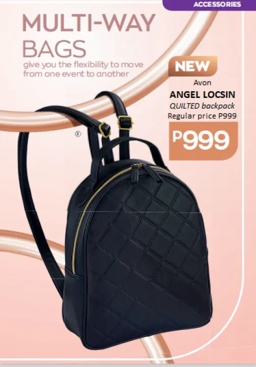 Avon Angel Locsin Quilted Backpack Lazada Ph