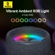 Baseus AeQur 30 Air Wireless Bluetooth Speaker IPX5 Waterproof Portable Loudspeaker Music Stereo Outdoor Subwoofer Splash Proof Rechargeable Music Player with Colorful Ambient Light. 