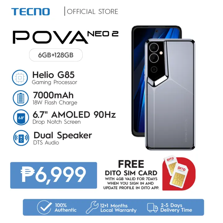 Tecno Pova Neo 2 6GB RAM+128GB ROM; Model LG6n Dual Speaker | Lazada PH