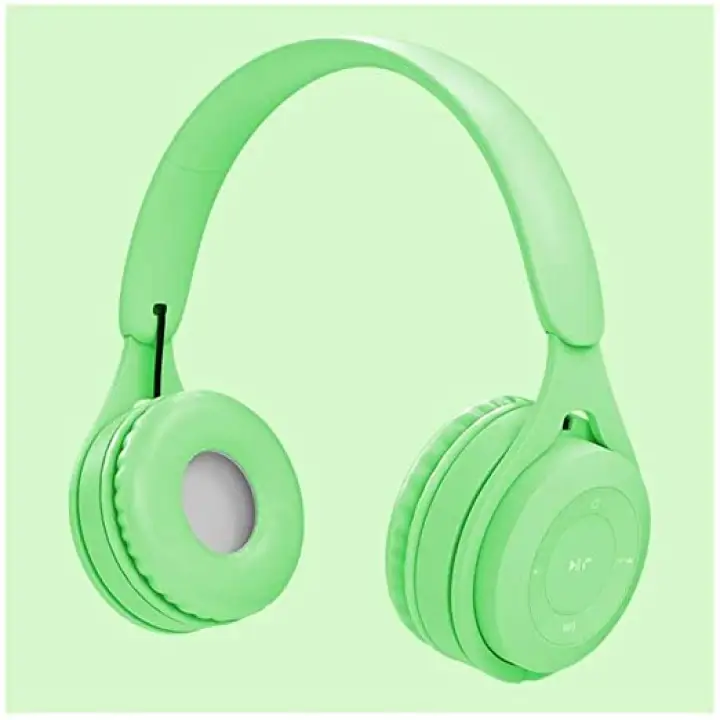 Macaron Wireless Bluetooth Headphones TF Card/FM Stereo Radio Mp3 Player  headphones with mic and noise cancellation