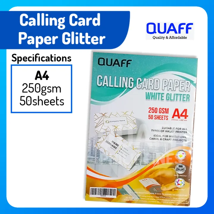 QUAFF Calling Card Paper 250GSM A4 White(Glitter) 50 sheets