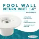Emaux EM4410E Wall Return Inlet 50MM Solvent / 63MM G2A Screwthread. 