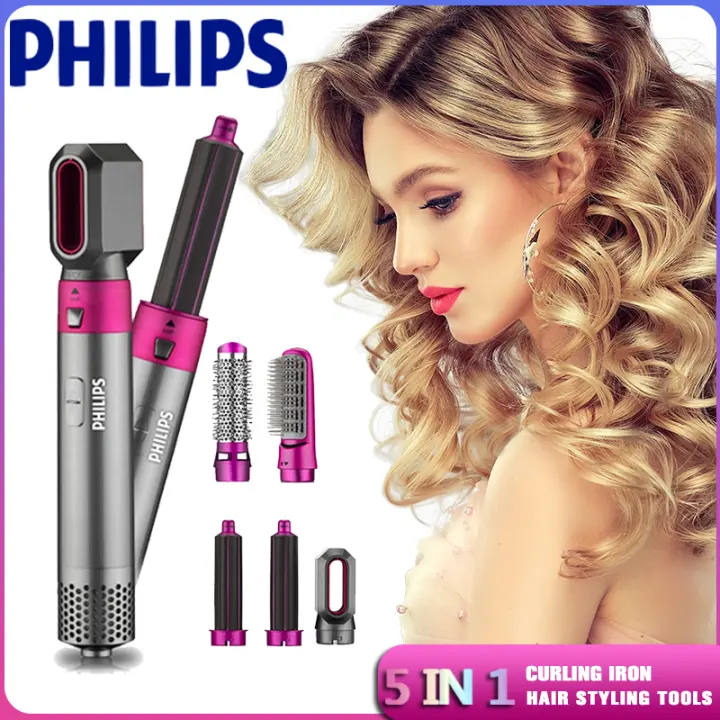 Philips 5 in 1 Hair Curler Blower Dryer with Brush Hot and Cold Curling Iron Hair style sets