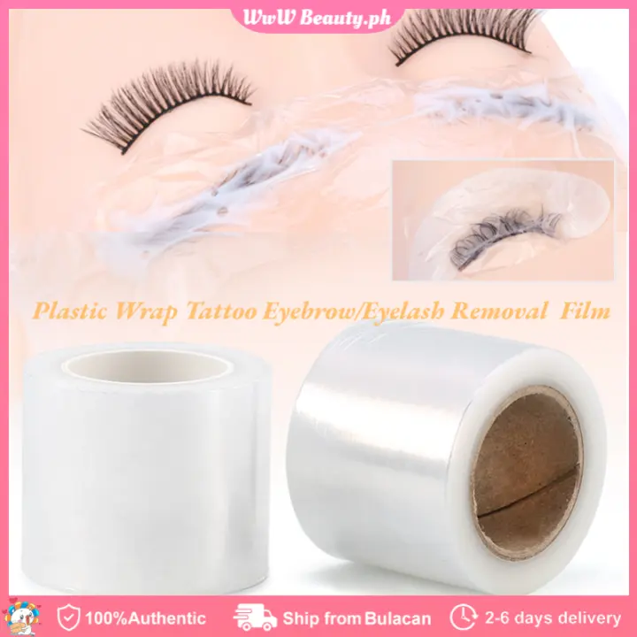 200M Roll Clear Plastic Wrap Tattoo Eyebrow Film Professional False Eyelashes Extension Grafting Permanent Eyelashremoval Tool Multi Use