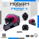 Mookem Helmet Z005 - Magenta - Ferro X - Face Dual Visor Helmet. 