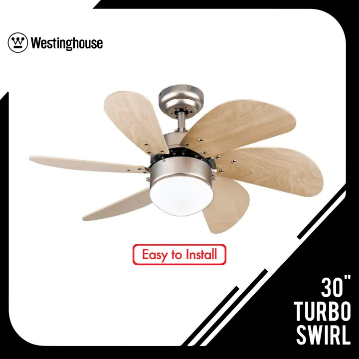 Westinghouse 78144 30 Turbo Swirl Ceiling Fan Light Maple 6 Wooden Blades To Cool Sofa Computer - 30 Jules 6 Blade Ceiling Fan Light Kit Included