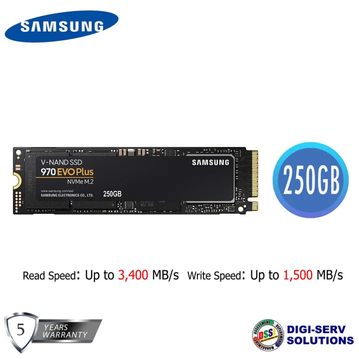 Samsung 970 Evo Plus 250gb Nvme M 2 Pcie Gen 3 0 X4 Internal Solid State Drive Ssd Mz V7s250bw Lazada Ph