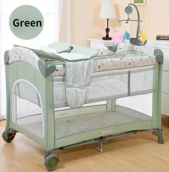 3 In 1 Baby Cribs Foldable Convertible Packaging and Cradle Large ...