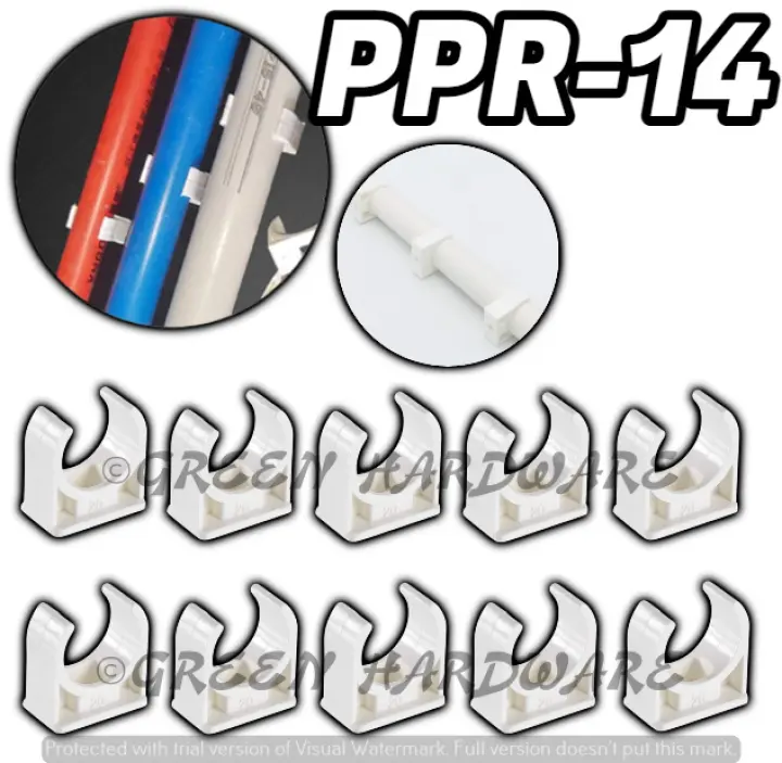 5PCS & 10PCS PPR-14 Supreme PPR Pipeclip PVC Clamp 1/2 & 3/4 Plastic PPR Single U Clamp Holder for Water PipeTube with Diameter of 20mm & 25mm