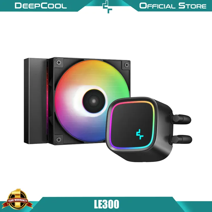 DEECOOL LE300 - AIO CPU Cooler with Anti-Leak Technology, Intel: LGA1700/1200/1151/1150/115 & AMD: AM5/AM4, 1x 120mm 6 Color LED fan, Hydro Bearing (R-LE300-BKLNMC-G-1)