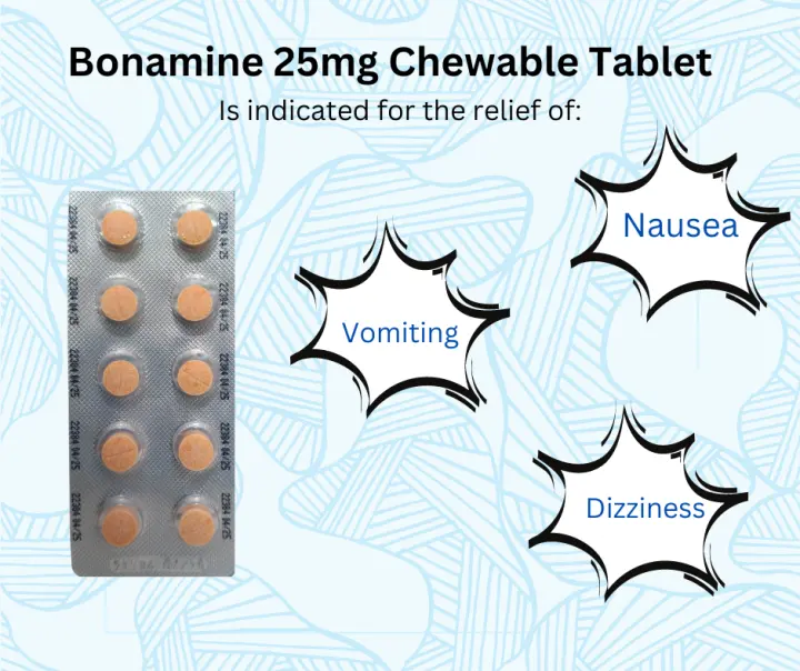 Bonamine 25mg Chewable table 10's