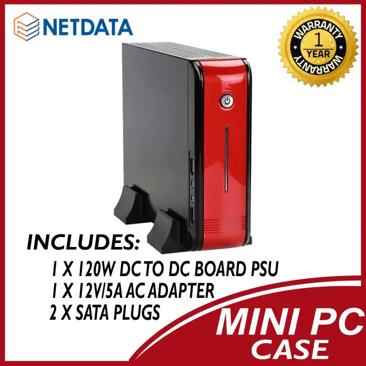 E Netdata Mini Itx Case With Power Supply And 2 Sata Plugs Red Silver Lazada Ph