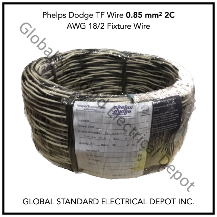 Phelps Dodge Fixture Wire TF Twisted Pair 0.85 mm2 (#18) 2C [150 METERS]