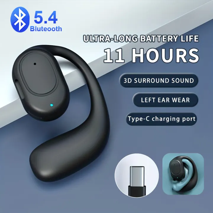 KIMP KY2 earbuds LED Digital Display Single Ear Earphones Open Ear Wireless Bluetooth Earbuds Sports Headset TWS Long Use Wearable Ear Clip Headphones with Microphone