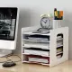 5 layer File Storage Rack Desk A4 Paper File Holder Long Bond Sundries Table Storage Box PVC Wood Desktop Book Magazine Desk Shelf Home Office Stationery Organizer Table Rack【24h Delivery】. 