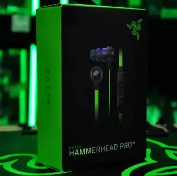 Original Razer Hammerhead Pro V2 Earphone Flat Style Cables For Phone 3 5mm Wired In Ear