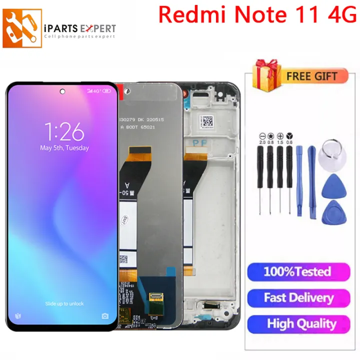 IPARTSEXPERT Original LCD For Xiaomi Redmi Note 11 4G Pantalla lcd Display Touch Panel Screen Digitizer Assembly Replacement 21121119SC 2201117TG 2201117TI 2201117TY 2201117TL
