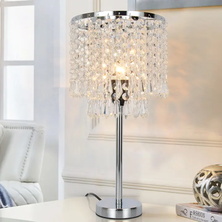 Modern Elegant Bedside Gold Crystal Table Lamp Desk Chandelier Lamps With Double Crystals Shade For Living Room Bedrooms Nightstand Lazada Ph Modern Elegant Bedside Gold Crystal, Bedside Table Chandelier Lamps