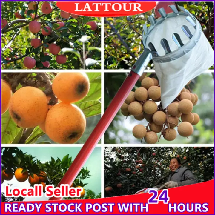 Fruit Picker Stainless Steel Adjustable Pole Artifact Telescopic Pole Fruit Picker High Altitude Fruit Picking Pole