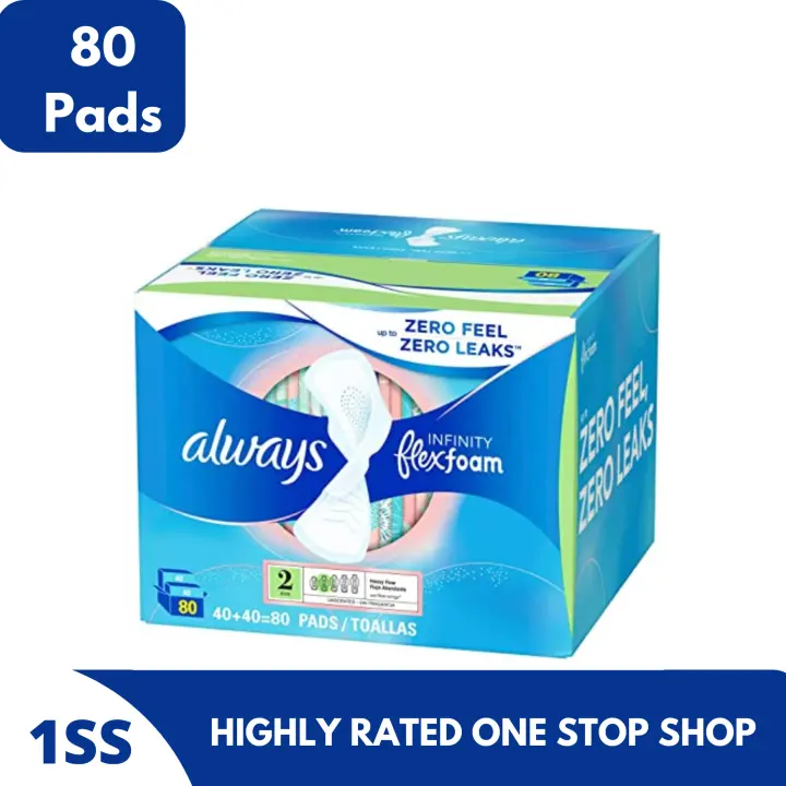 Always Infinity Flex Foam, 80 Pads