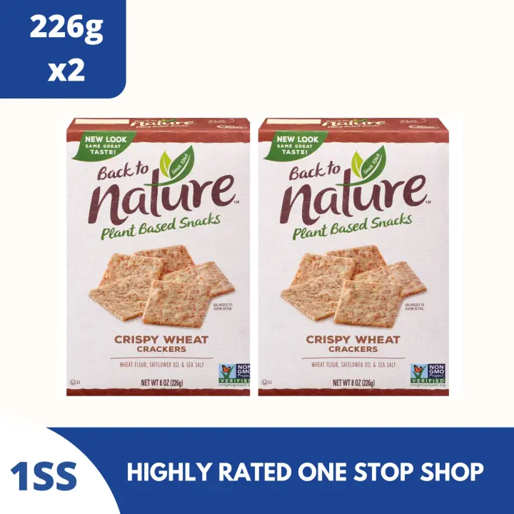 Back To Nature Crispy Wheat Crackers Plant Based Snacks 226g X 2 Lazada Ph