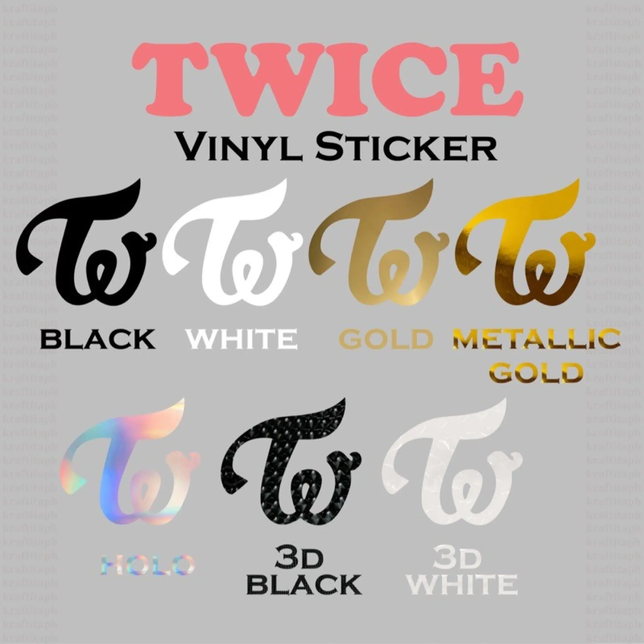 Kraftitaph Twice Logo Vinyl Stickers Kpop Once Waterproof Holographic Stickers Lazada Ph