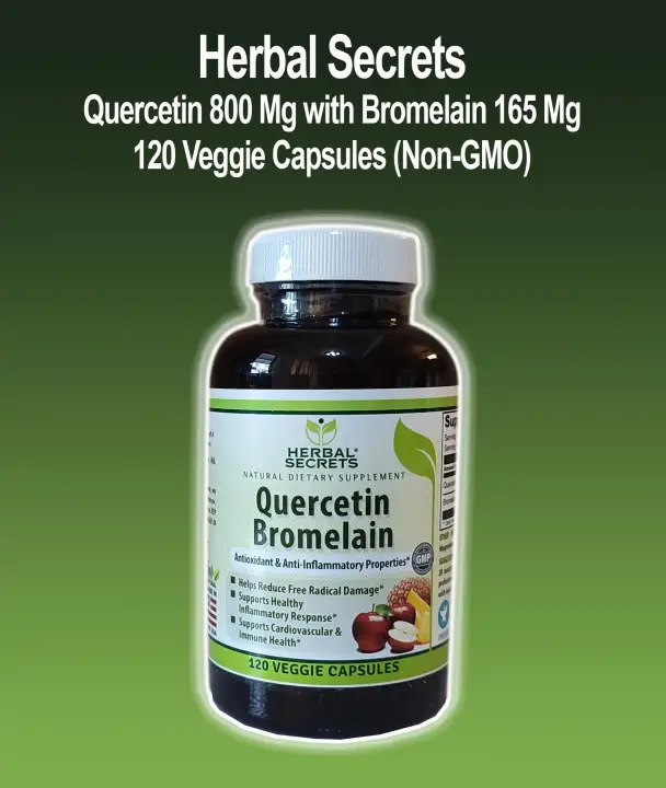 Herbal Secrets Quercetin 800 Mg with Bromelain 165 Mg, 120 Veggie