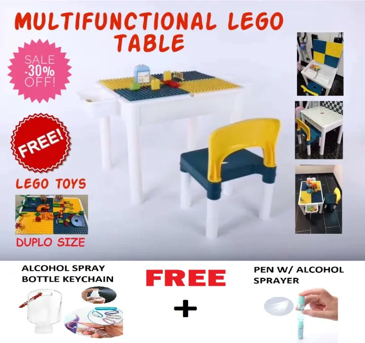 All4 Multifunctional Lego Table And Chair For Kids With Storage Blocks Study Set Lazada Ph Lego Blocks Study Table And Chair Set, Lego Table With Chairs And Storage