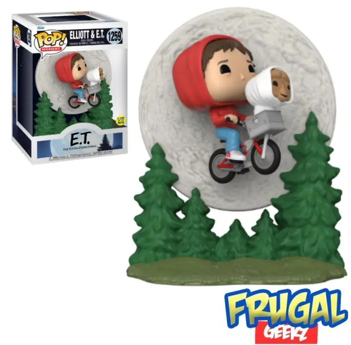Funko Pop! Moment: E.T. The Extra-Terrestrial - Elliott & E.T. Flying Over Moon GITD Figure #1259