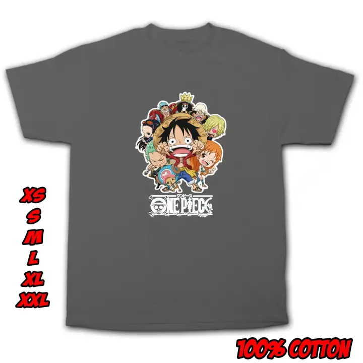 One Piece Straw Hat Crew Chibi Shirt Op19 Lazada Ph
