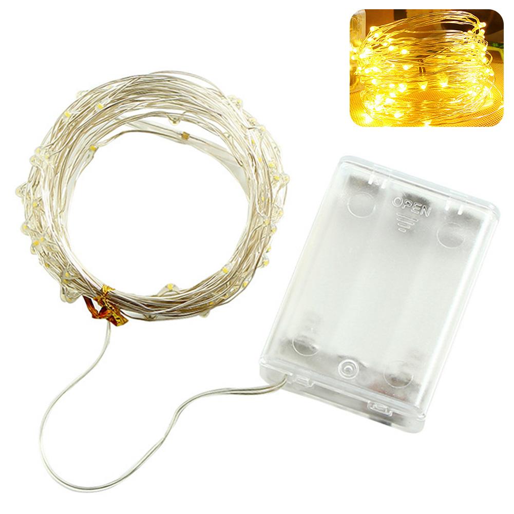 5M 50 LED Battery Micro Rice Wire Copper Fairy String Lights Party Warm White CA 