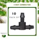 3 Way Connector for 4/7 MM Micro Tubing Drip Irrigation in Hydroponics Set-Up. 