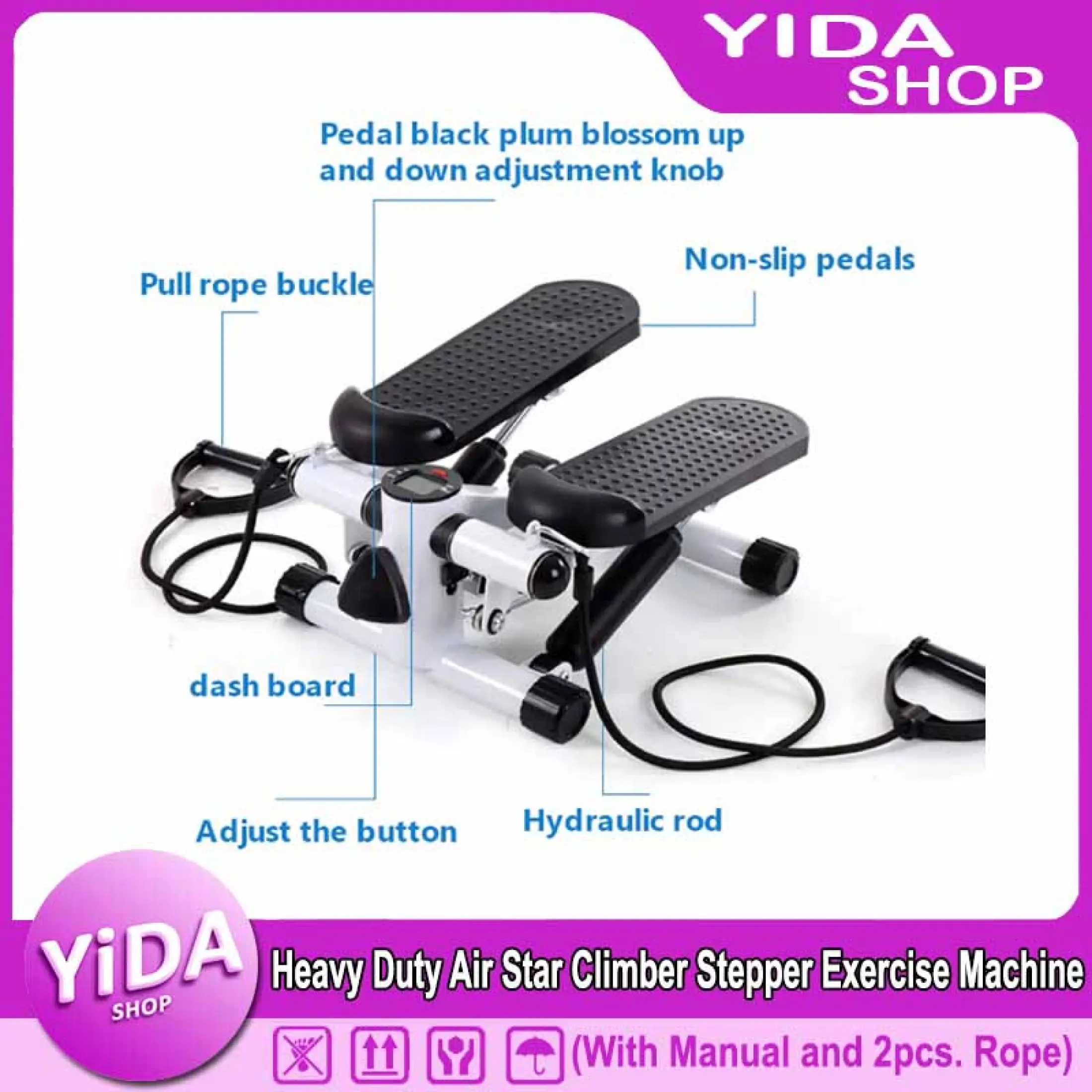 Yida Shop Heavy Duty Air Stair Climber Stepper Exercise Machine Aerobic Fitness Durable Equipment Free 2pcs Pull Rope Lazada Ph