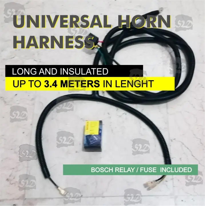 Universal Horn Harness 2.4 Meters With Relay & Fuse DIY 2 or 4 Horns