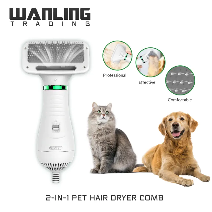 Pet Hair Dryer Portable 2 In 1 Dog Hair Dryer Home Pet Grooming Cat Hair Comb Dog Fur Blower Adjustable Temperature Pet Brush Lazada Ph