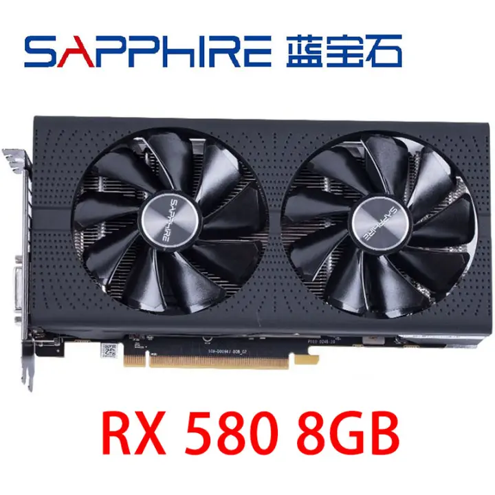 USED SAPPHIRE RX 580 8GB 2048sp Video Card 256Bit GDDR5 Graphics Cards for AMD RX 500 series RX580 8GB Cards DisplayPort HDMI DVI