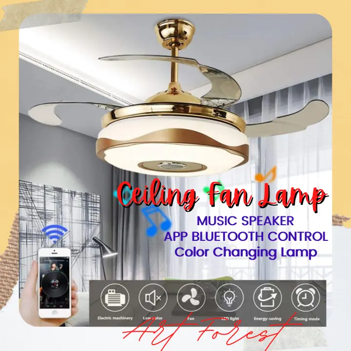 Cf 001 Modern Led Ceiling Fan With, Color Changing Ceiling Fan Light Bulb