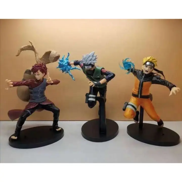 3pcs//set Naruto Shippuden Gaara Uzumaki Naruto Hatake Kakashi PVC Figure NO BOX