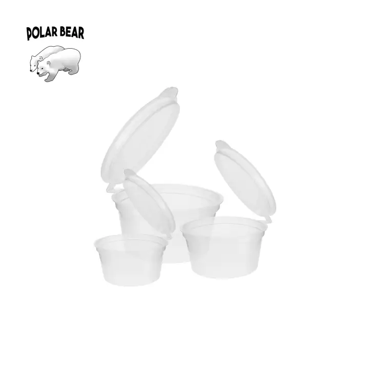 50pcs Hinged Sauce Cup  Hinge Cup Hinged Cup Microwavable 20ml /30ml /60ml/90ml Transparent / Leak-Proof / Freezer Safe