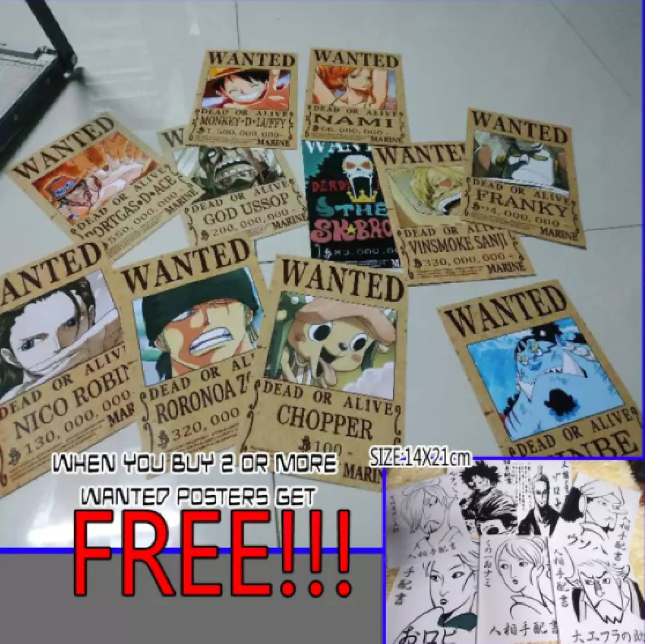 Updated One Piece Strawhat Pirate Wanted Poster Set Plus Free Ace And Sabo One Piece Wanted Poster Set One Piece Wanted Poster Lazada Ph