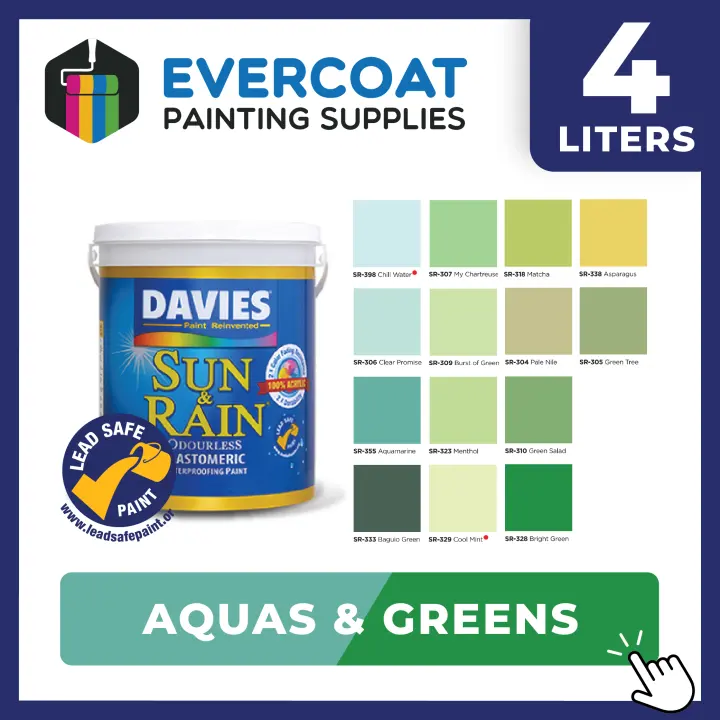 Davies Paints Sun Rain 4 Liters Aquas Greens Lazada Ph - Sun Rain Paint Color Chart