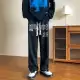 baggy pants for men fashion European and American hiphop pants high street straight-leg sweatpants retro drawstring pants. 