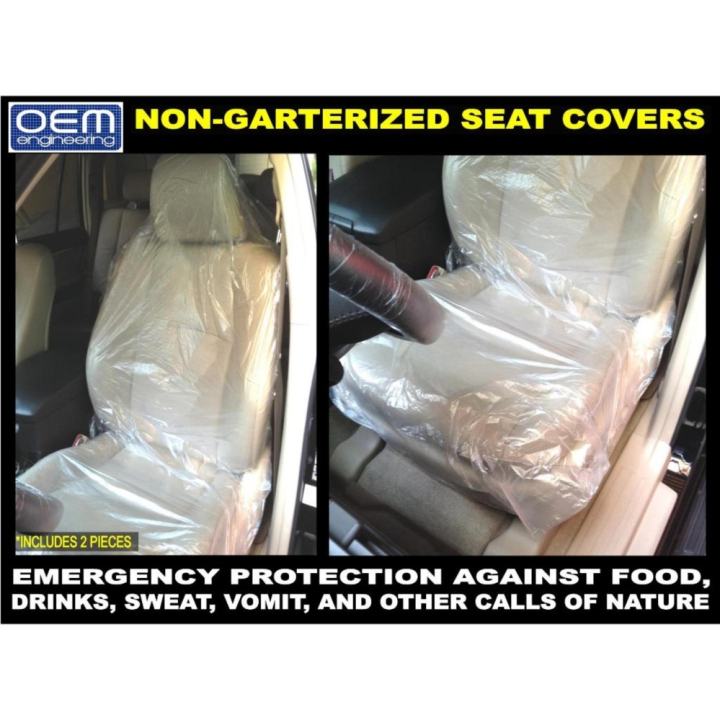 Oem Engineering Plastic Disposable Front Car Seat Covers 20s Clear Cover Dust Work Lazada Ph - Clear Seat Covers For Cars