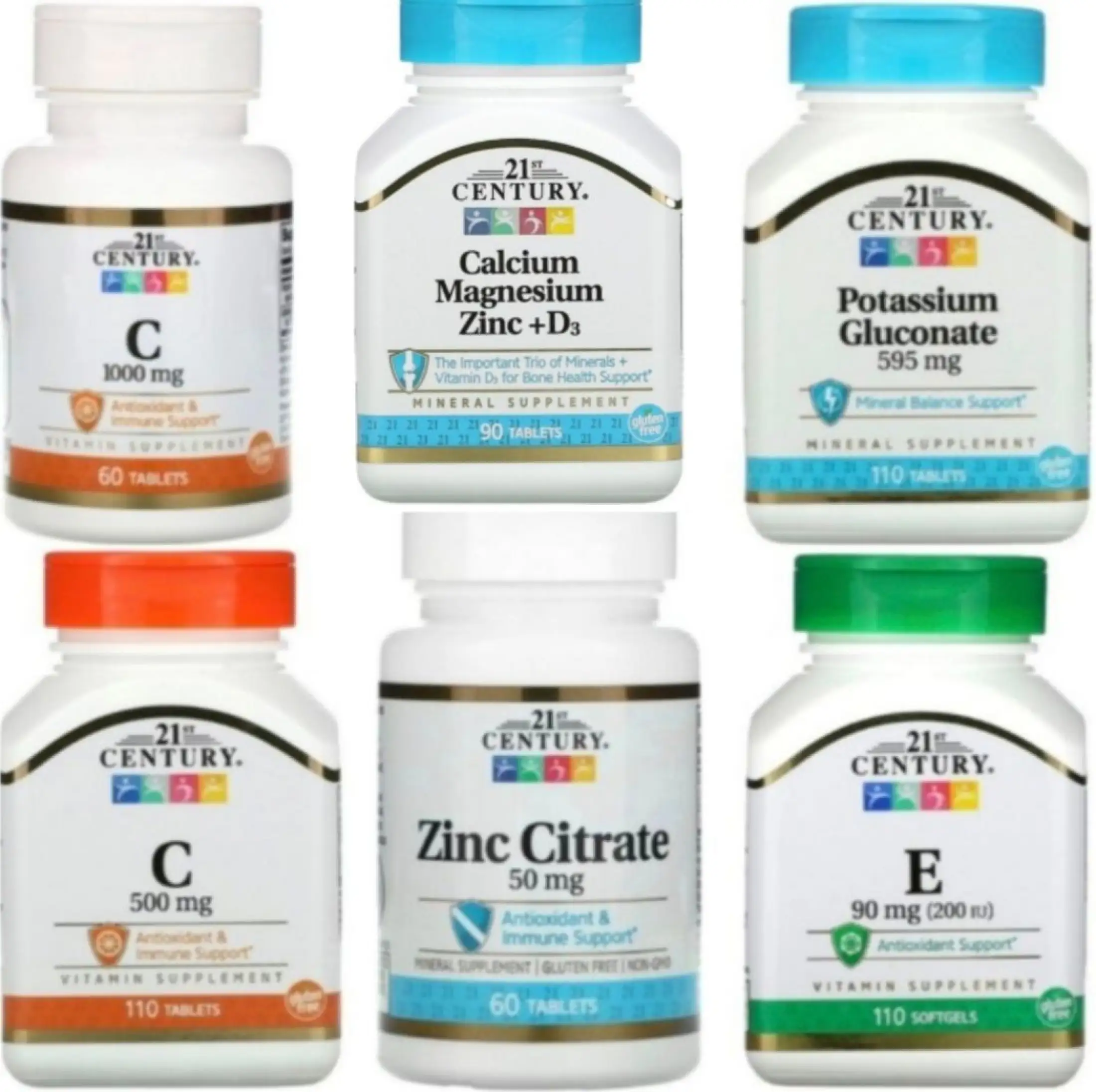 Verloren Productief Bemiddelaar 21st Century Zinc Citrate Calcium Magnesium Vitamin D Vitamin E Vitamin C  Potassium Gluconate | Lazada PH