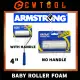 ARMSTRONG BABY ROLLER FOAM Paint Baby Roller Tiny Mini Brush 4" with/no Handle Filler Refill only Cotton Foam Fabric. 