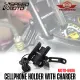 UNIVERSAL MOKOTO CELLPHONE HOLDER ALLOY SIDE MIRROR AND HANDLE BAR CLAMP MOTORCYCLE SPEEDMOTO. 