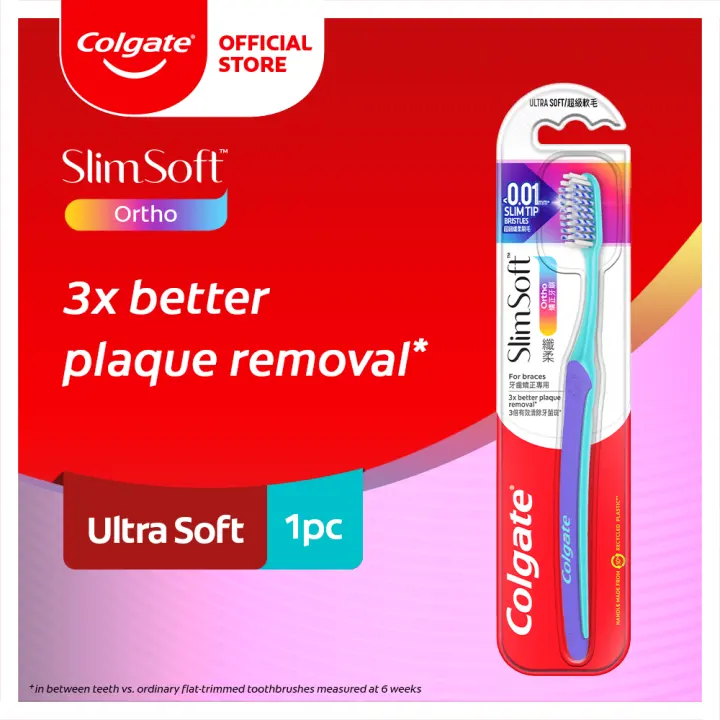 Colgate SlimSoft Ortho Soft Toothbrush (Ultra Soft) [Suitable for Braces]