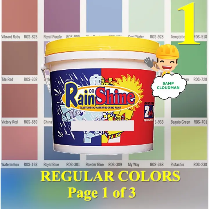 Hot Rain Or Shine Elastomeric Waterproofing Paint Gallon 4 Liters Page 1 Of 3 Lazada Ph - Rain Or Shine Paint Color Chart Philippines