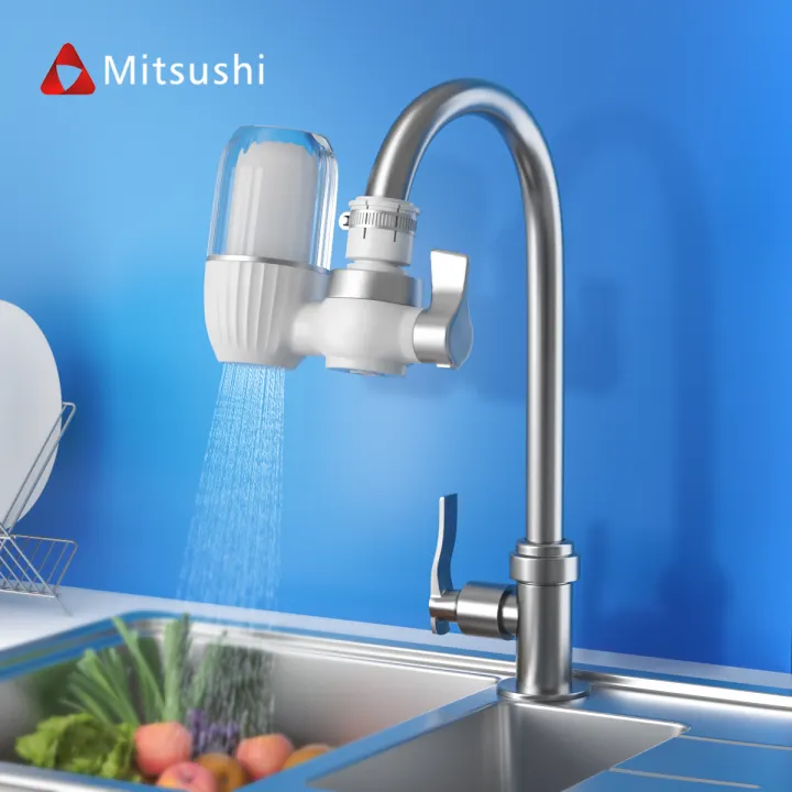 Mitsushi MP01-101 Mini Tap Water Purifier Water Filter Kitchen Faucet Washable Ceramic Percolator Water Cleaner Remove Impurities Bacteria Rust ...