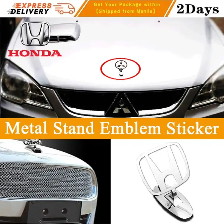 2019 New Honda Metal Stand Emblem Sticker Standing Chrome 3D Zinc Alloy Car  Frond Hood Logo Ornament Emblem Badge For Honda City CRV Click Fit Civic 